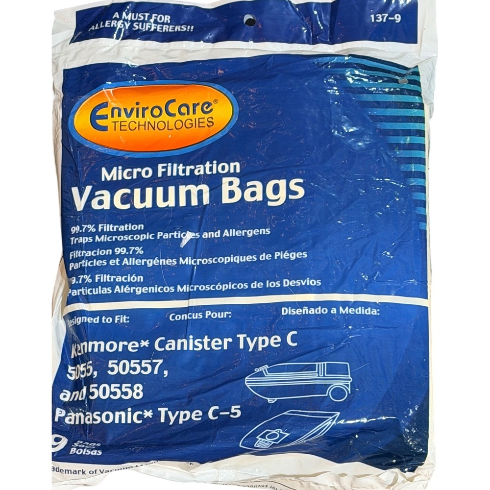 EnviroCare Vacuum Bag Kenmore Canister Type C 5055 50557 50558 Panasonic C-5 9pk